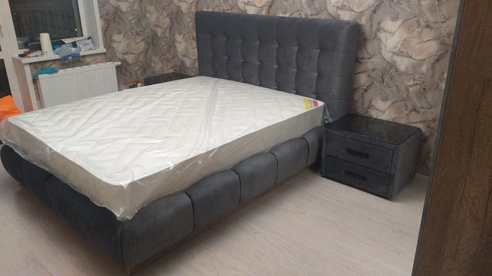 Односпальная мягкая кровать "Вегас" 90 х 200 с ортопедическим основанием