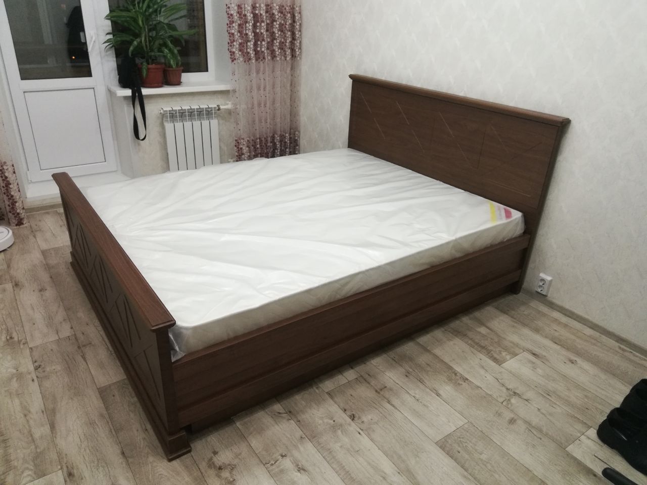Полутораспальная кровать "Прованс 2" 120х190 с ортопедическим осн-ем цвет дуб/коньяк изножье низкое