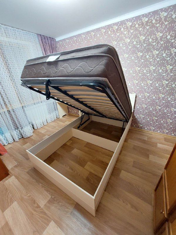 Двуспальная кровать "Афина" 160 х 190 с подъемным механизмом цвет белый
