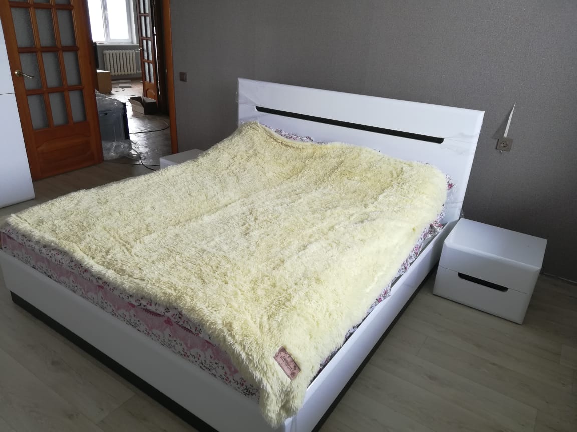 Двуспальная кровать "Парма" 140 х 190 с ортопедическим основанием цвет белый/сонома
