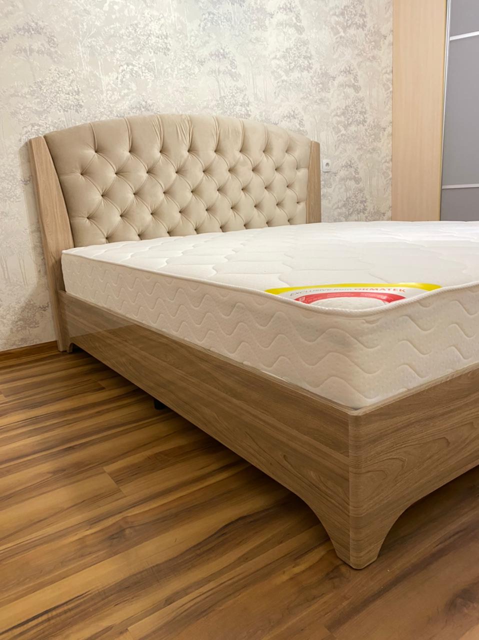 Двуспальная кровать "Милан" 160 х 190 с подъемным механизмом цвет орех серебро / best 06