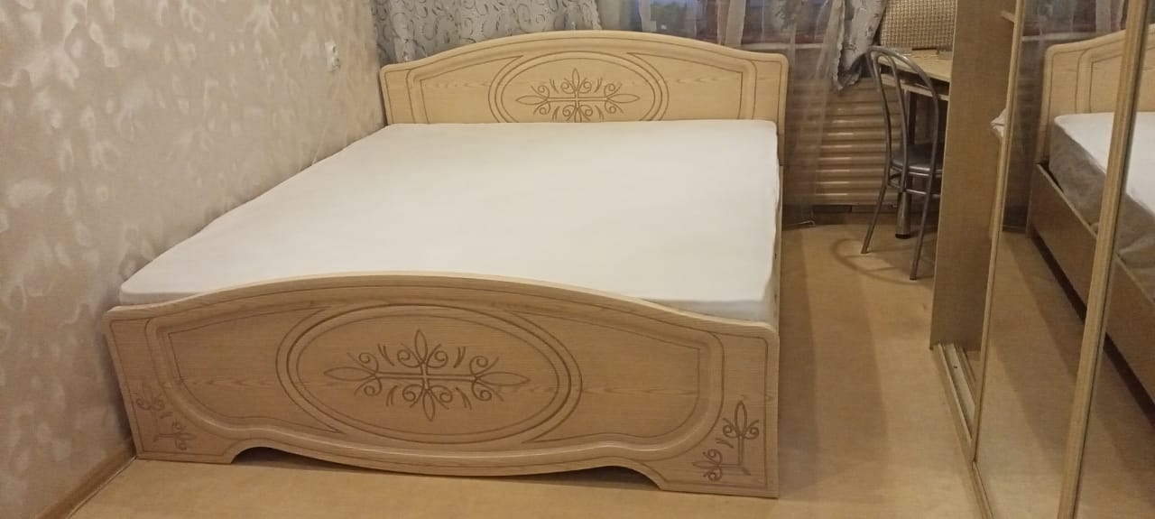 Полутораспальная кровать "Натали"  120 х 190 с подъемным механизмом цвет орех изножье низкое