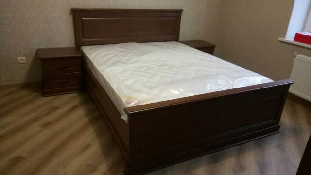 Двуспальная кровать "Прованс " 140 х 200 с ортопедическим осн-ем цвет бодега/сандал изножье низкое